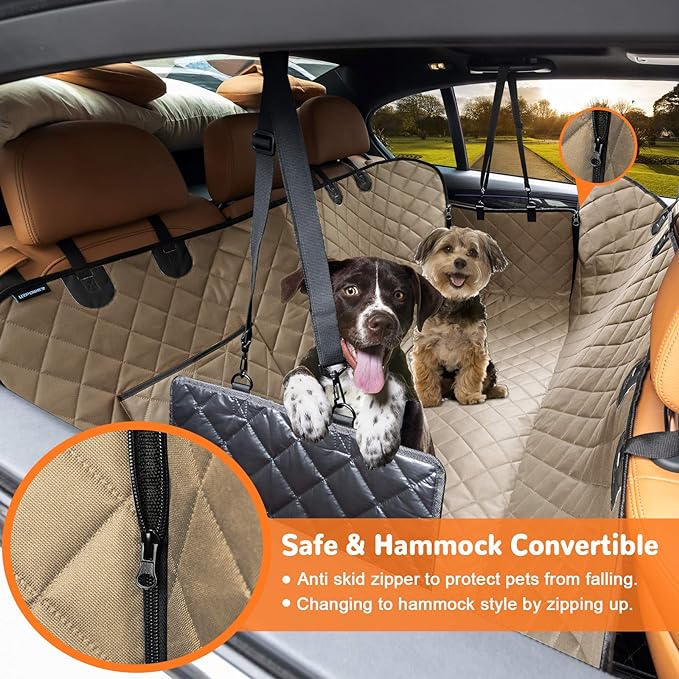 URPOWER Dog Seat Cover Car Seat Cover for Pets 100% Waterproof Pet Seat Cover Hammock 600D Heavy Duty Scratch Proof Nonslip Durable Soft Pet Back Seat Covers for Cars Trucks and SUVs