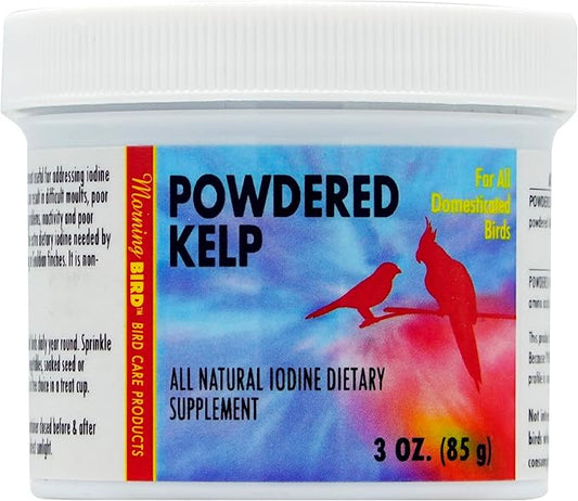 Morning Bird Powdered Kelp Birds Supplement, Iodine Dietary Supplement with Vitamins, Minerals and Amino Acids for Birds