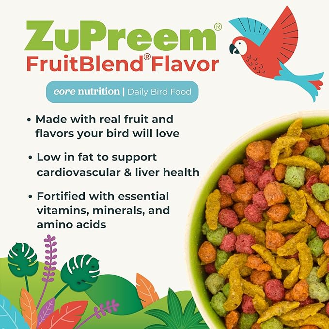 ZuPreem FruitBlend Flavor with Natural Flavors for Medium Birds