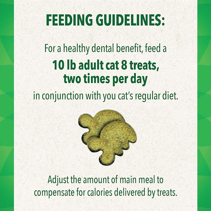 Greenies Feline Adult Natural Dental Care Cat Treats, Tempting Tuna Flavor, 4.6 oz. Pouch