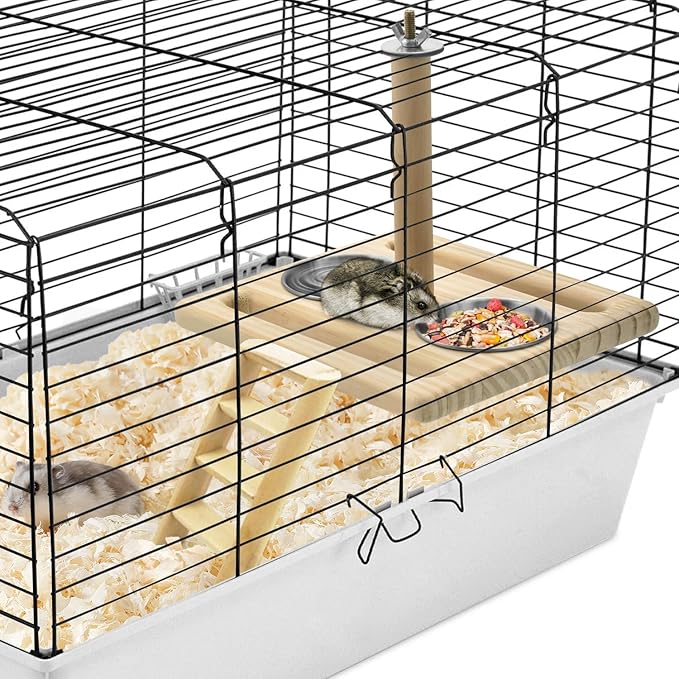 KATUMO Bird Perch Parrot Platform Bird Stand Parrot Playground with 2 Removable Feeding Bowl Cups for Parakeet Lovebird Cockatiel Conure Budgie Small Birds