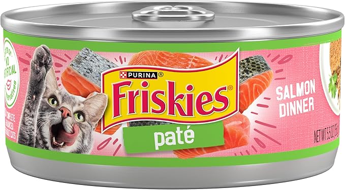 Purina Friskies Wet Cat Food Pate, Salmon Dinner - (Pack of 24) 5.5 oz. Cans