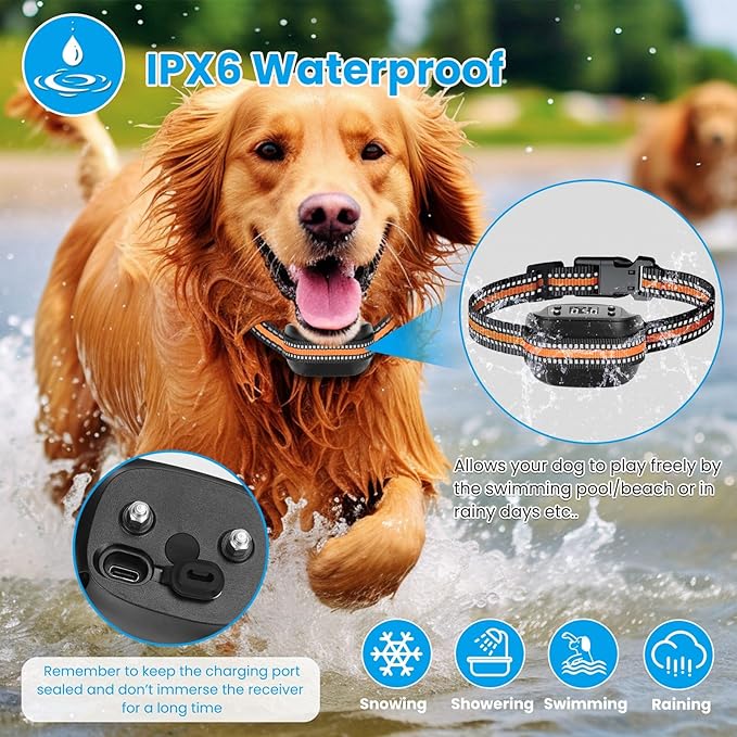 Moclever GPS Dog Fence, 2 in 1 GPS Dog Collar Fence System&GPS Tracker, Wireless GPS Dog Fence with 3 Training Mode 32-2887ft Radius IPX6 Waterproof for Small Medium Large Dogs