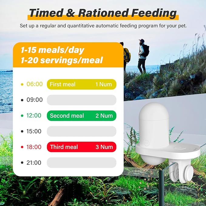 hygger Automatic Fish Feeder for Aquarium, WiFi Intelligent Fish Food Dispenser with APP, Visual Fish Food Vacation Feeder with 2K HD Camera, Timer Auto Fish Feeder for Fish Tanks, Aquariums & Pond