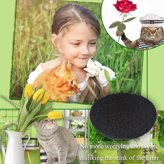 6 Pack Cat Litter Box Replacement Filters Compatible with Petmate Booda Dome Cat Litter Box – Activated Carbon Charcoal Filters to Absorb Odors and Control Damp for Keeping Fresh