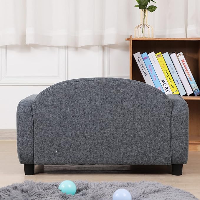 Dog Sofas and Chairs for Small Pet/Cat Sofa Bed with Wooden Frame/Bed for dogs with Linen Fabric/Cat Sofa Chair with Cushion/Dog Couch for Small Dog Rest Using (Grey)