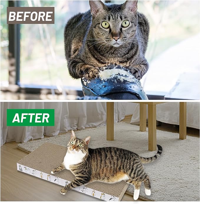 Cat Scratcher Cardboard 5 PCS Cat Scratch Pad Reversible Scratcher Texture Design Durable Cat Scratching Pad