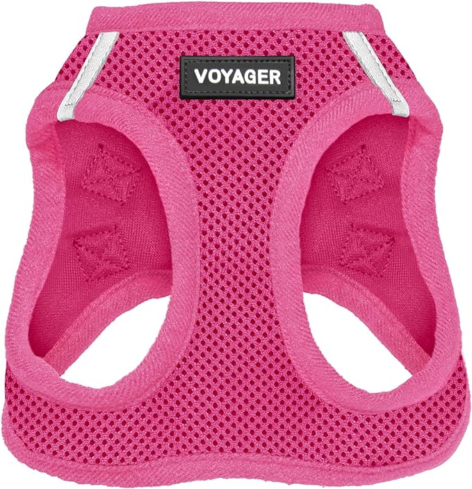 Voyager Step-in Air Dog Harness - All Weather Mesh Step in Vest Harness for Small and Medium Dogs and Cats by Best Pet Supplies - Harness (Fuchsia), M (Chest: 16-18")