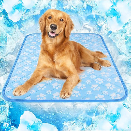 Upgrade Self-Cooling Mat for Dogs Extra Large, 44'' x 32'' - Endothermic Color Changing Arc-Chill Cooling Fiber - Washable Non-Toxic Summer Pet Outdoor Bed, Non-Slip&Foldable