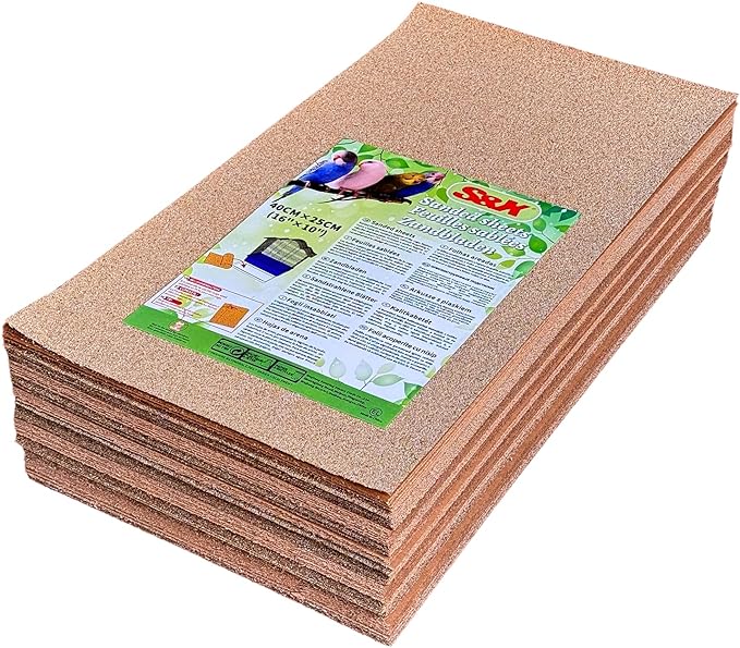 S&X Gravel Paper for Bird Cage 120-Pack 16” x 10” Bird Cage Liners Disposable | Accessories for Parakeets Cockatiels Canaries Finches Conures Easier Cleaning and Bird Health