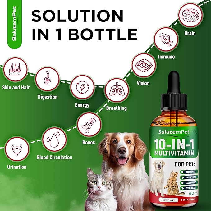 Cat & Dogs Vitamins and Supplements | Vitamins for Cats and Dogs | Pet Vitamins and Supplements | Dog Multivitamins | Cat Vitamins and Supplements | Liquid Dog Vitamins | Cat Multivitamins | 2 Oz