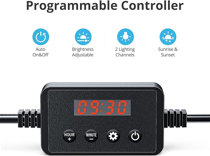 NICREW ClassicLED Plus LED Aquarium Light with Timer, 21 Watts, for 30 to 36 Inch Fish Tank Light, Daylight and Moonlight Cycle, Brightness Adjustable