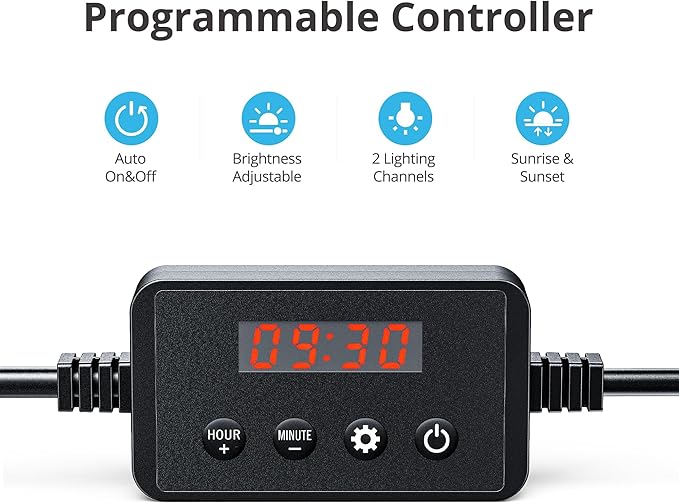 NICREW ClassicLED Plus LED Aquarium Light with Timer, 32 Watts, for 48 to 54 Inch Fish Tank Light, Daylight and Moonlight Cycle, Brightness Adjustable