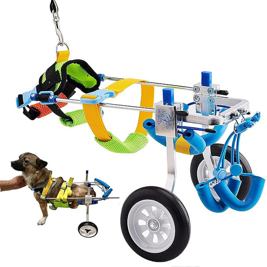Adjustable Dog Cart/Wheelchair for Back Legs，Pet/Doggie Wheelchairs with Disabled Hind Legs Walking，Light Weight (7-Size)(XXS)