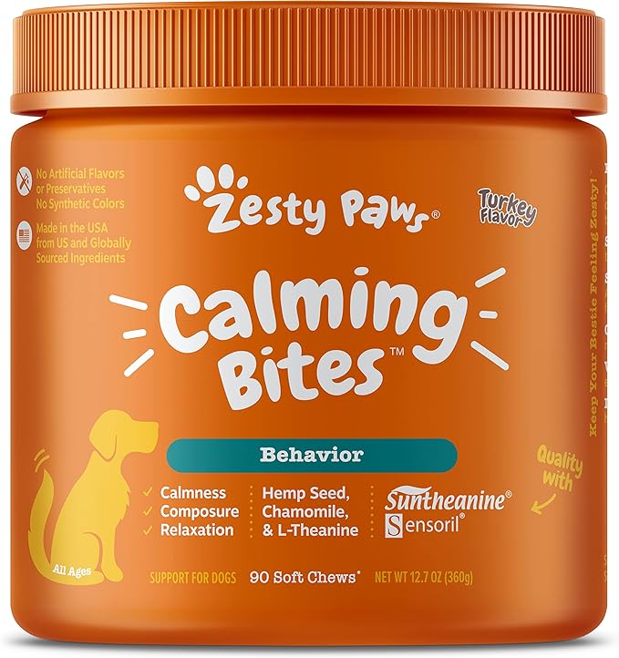 Zesty Paws Calming Chews for Dogs Composure & Relaxation for Everyday Stress & Separation Turkey 90 Count