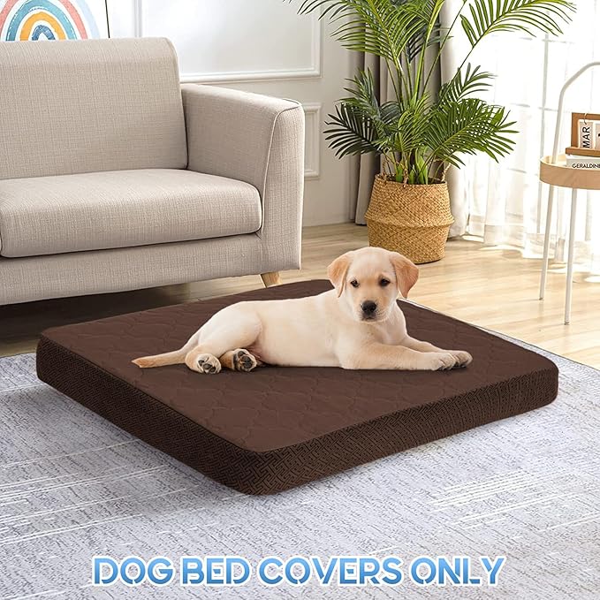 CHHKON Dog Bed Covers Replacement Washable Waterproof Pet Puppy Bed Cover for Dog, Cover Only (Brown,20x15x6 inch)
