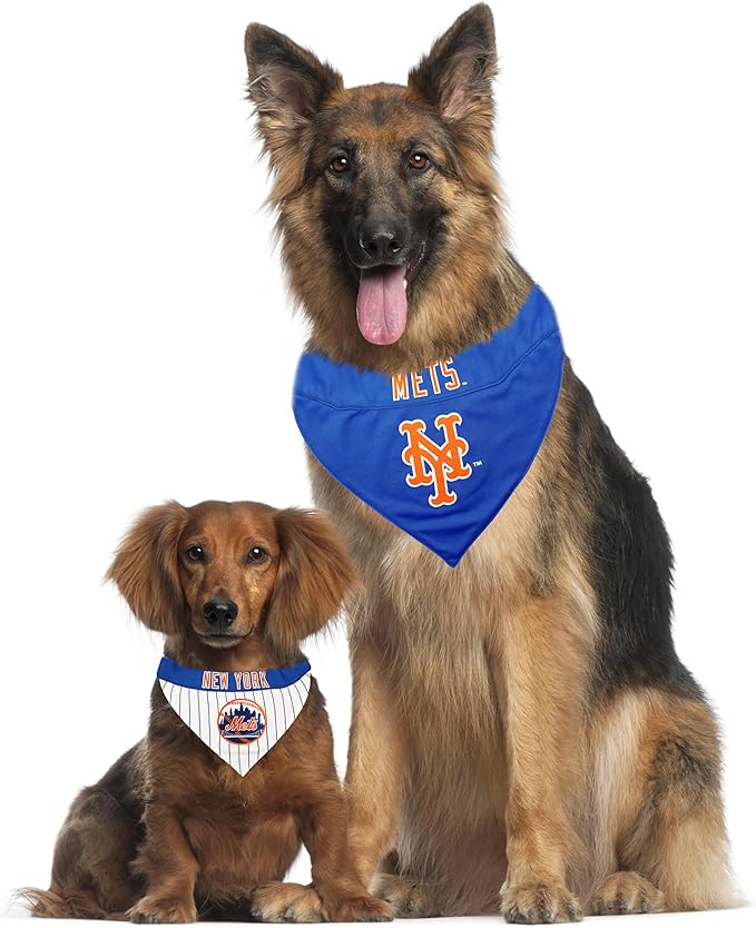 Pets First MET-3217-L-XL MLB Dog Bandana - New York Mets Reversible Pet Bandana, Large/X-Large, MLB Team Color