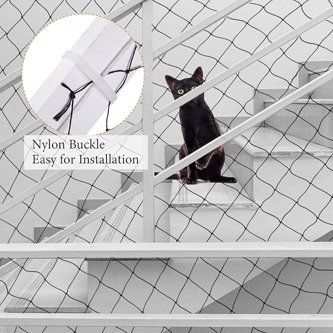 Cat Balcony Net Cat Anti Fall Fence Dog Pet Net Nylon Deck Netting for Pets Black Balcony Netting Mesh Garden Netting for Balcony Window Stair Pet Guard Protection