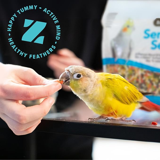 ZuPreem Sensible Seed Bird Food for Medium Birds, 2 lb bag - Premium Blend of Seeds, FruitBlend Pellets for Lovebirds, Quakers, Small Conures, Cockatiels