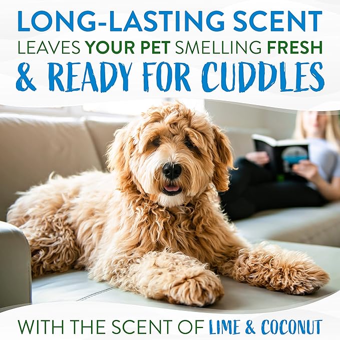 TropiClean Lime & Coconut Dog Perfume Spray Long Lasting | Naturally Derived Odor Removing Dog Deodorizing Spray | Cat Friendly | Made in USA | 8 oz.