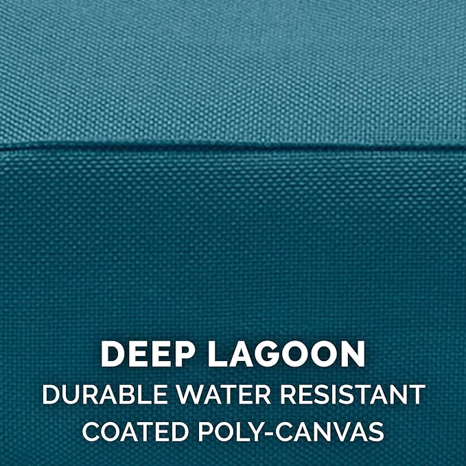 Furhaven Water-Resistant Memory Foam Dog Bed for Large Dogs w/ Removable Washable Cover, For Dogs Up to 95 lbs - Indoor/Outdoor Logo Print Oxford Polycanvas Mattress - Deep Lagoon, Jumbo/XL