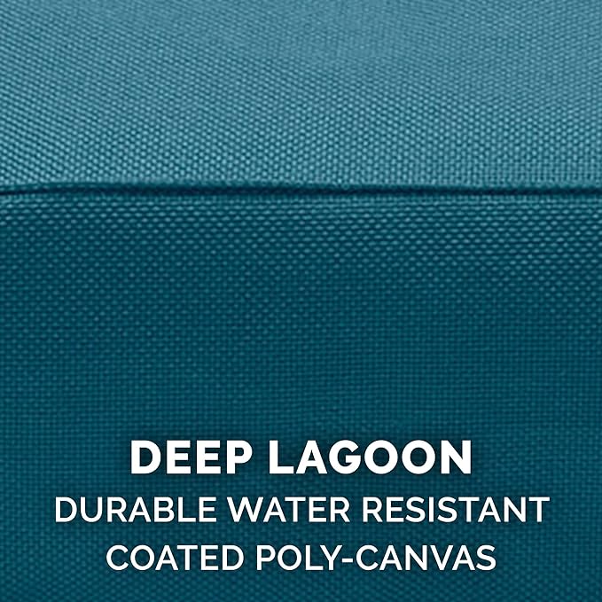 Furhaven Replacement Dog Bed Cover Water-Resistant Indoor/Outdoor Logo Print Oxford Polycanvas Mattress, Washable - Deep Lagoon, Medium