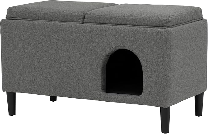 Paws & Purrs Modern 32" Wide Pet Ottoman Bed for Small to Medium Dog or Cat