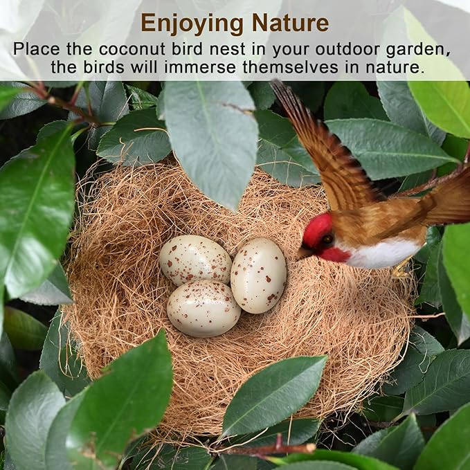 Sukh 2PCS Coconut Fiber for Bird Nest - Canary Nesting Material Coconut Bird Nest Finch Coconut Fiber Loose Bedding Substrate for Laying Eggs,Resting Materials for Birds, Hummingbird Parakeet