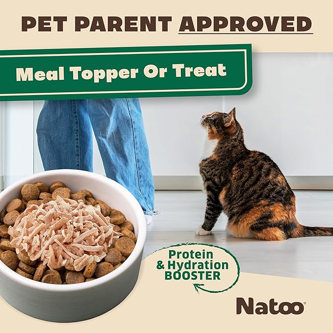 NATOO Cat Food Topper for Picky Eaters & Healthy Soft Cat Treat (Chicken & Brown Rice in Broth), Wet Cat Food, Gravy Cat Food, High Protein & Limited Ingredient Cat & Kitten Food, 2.4 oz (Case of 20)