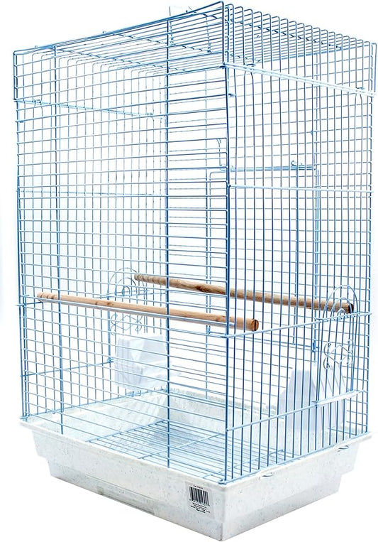 PENN-PLAX Cockatiel & Small Parrot Birdcage – Great for Cockatiels, Conures, and Small Parrots – Square Top – White