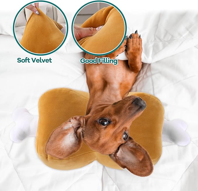 Bone Shaped Dog Calming Pillow for Large and Medium Dogs,Dog Neck Pillow for Dogs & Cats,Machine Washable Pet Calming Toy for Joint Relief Sleeping Improve