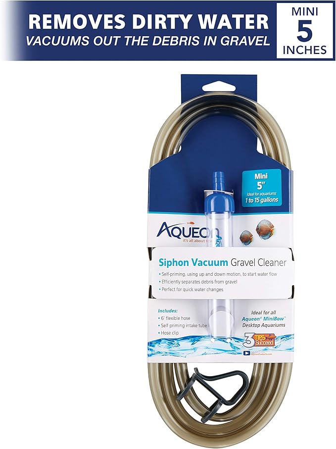 Aqueon Aquarium Siphon Vacuum Gravel Cleaner Mini - 5 Inches