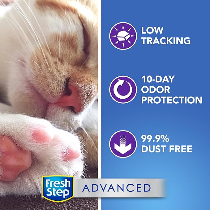 Fresh Step Clean Paws Cat Litter With Febreze Freshness, Advanced Multi-Cat Low-Tracking Clumping Litter With Guaranteed Odor Control, 37 lbs. (2 x 18.5 lb. Box)