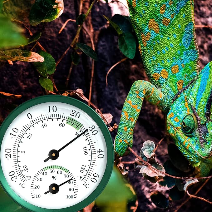 Reptile Terrarium Thermometer Hygrometer Dual Gauges Pet Rearing Box Reptile Thermometer and Humidity Gauge