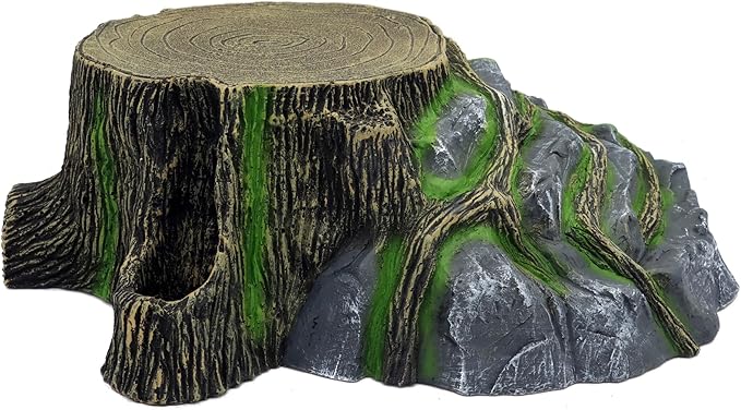 Extra Large Resin Reptile Hideouts Cave Habitat Decor for Reptiles, Amphibians, Fish Tanks and Gecko, Leopard