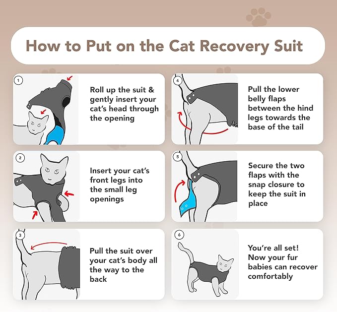 Suitical Recovery Suit for Cats – Tiger print. Post Operative cat cone alternative. (Small, Tiger Print)