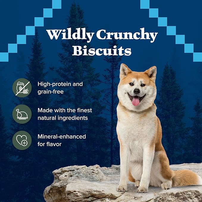 Blue Buffalo Wilderness Trail Treats High Protein Grain Free Dog Biscuits Crunchy Dog Treats, Duck Recipe, 36-oz Bag