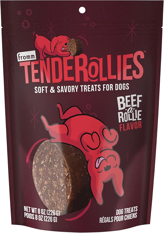 Fromm Tenderollies Beef-a-Rollie Dog Treats - Premium Soft & Savory Dog Treats - Beef Recipe - 8 oz