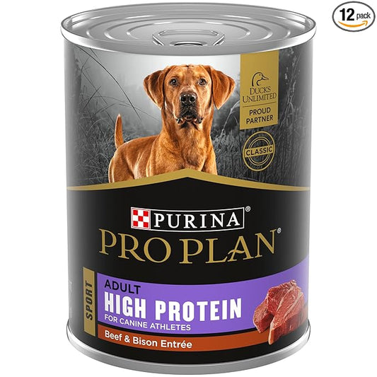 Purina Pro Plan Sport High Protein Beef & Bison Entrée Wet Dog Food - (Pack of 12) 13 oz. Cans