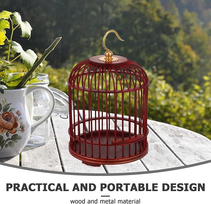 PRETYZOOM Pet Cage Garden Insert Shelter Hanging Cage Wood Cage Hamster Habitat Firefly Cage Cage Pets Supplies Vintage Bird Cage Hanging Cage Container Wooden Metal