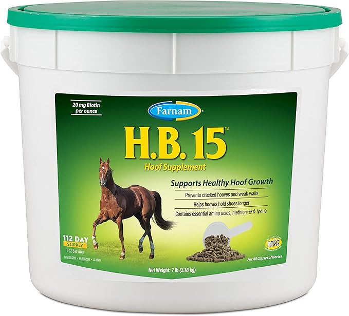 Farnam HB 15 Hoof Supplement, Supports Healthy hoof growth 7 Pound, 112 Day Supply