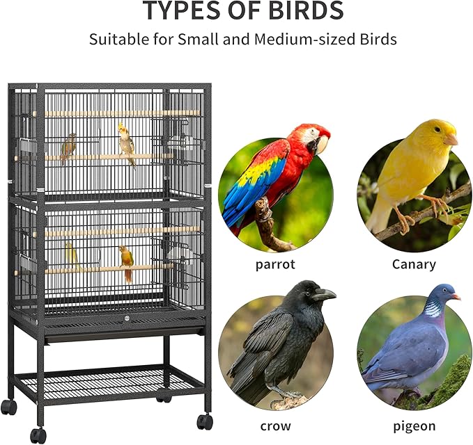 YITAHOME 52 inches Birdcage Cover and Bird Cage Seed Catcher, Bird Cages for Parakeets, Parrot, Cockatiel, Pigeon, Flight cage for Birds