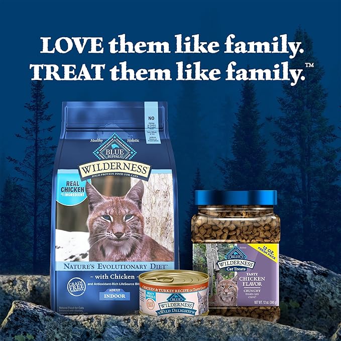 Blue Buffalo Wilderness Crunchy Cat Treats, Grain-Free Treats for Cats Made with Natural Ingredients, Great for Training, Tasty Chicken Flavor, 12-oz. Tub