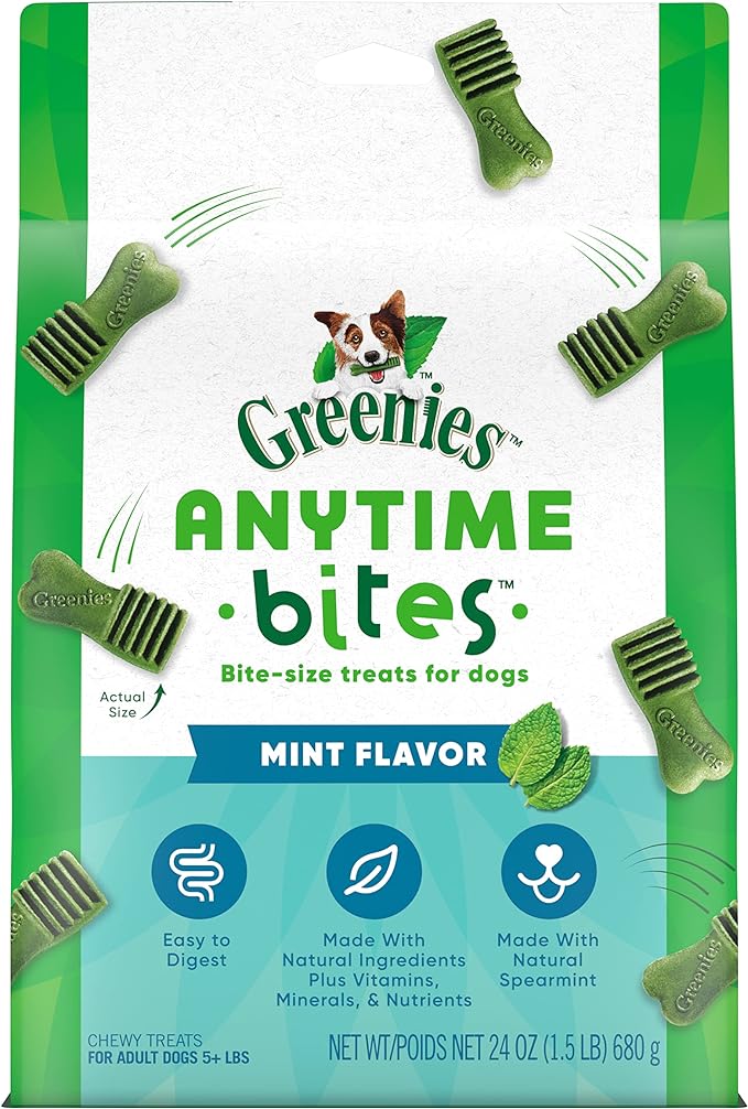 Greenies Anytime Bites Dog Treats, Mint Flavor, 24 oz. Bag