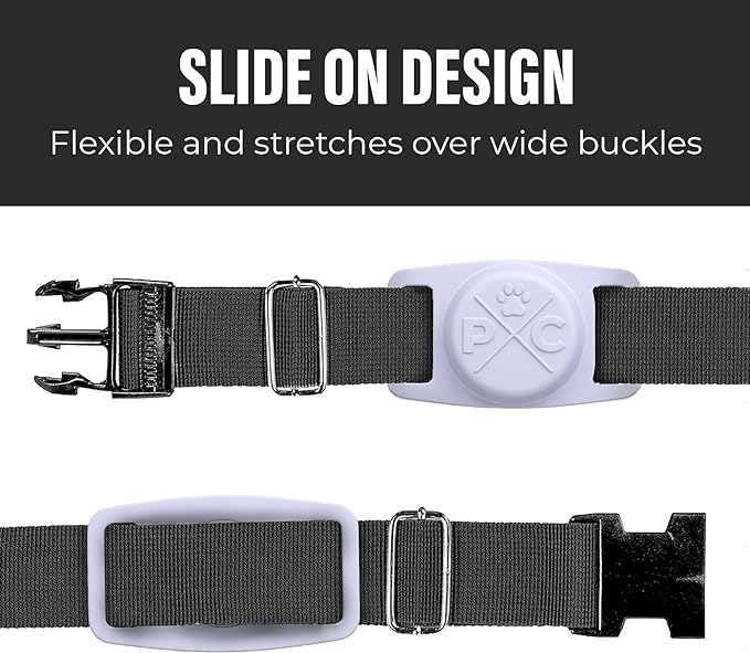 Pup Culture AirTag Dog Collar Holder, Extra-Durable, Lightweight, and Protective AirTag Case for Dog Collar -Track Your Pet Using an Apple AirTag - Dog Collar AirTag Holder- Lavender 1.5 Inch Collar