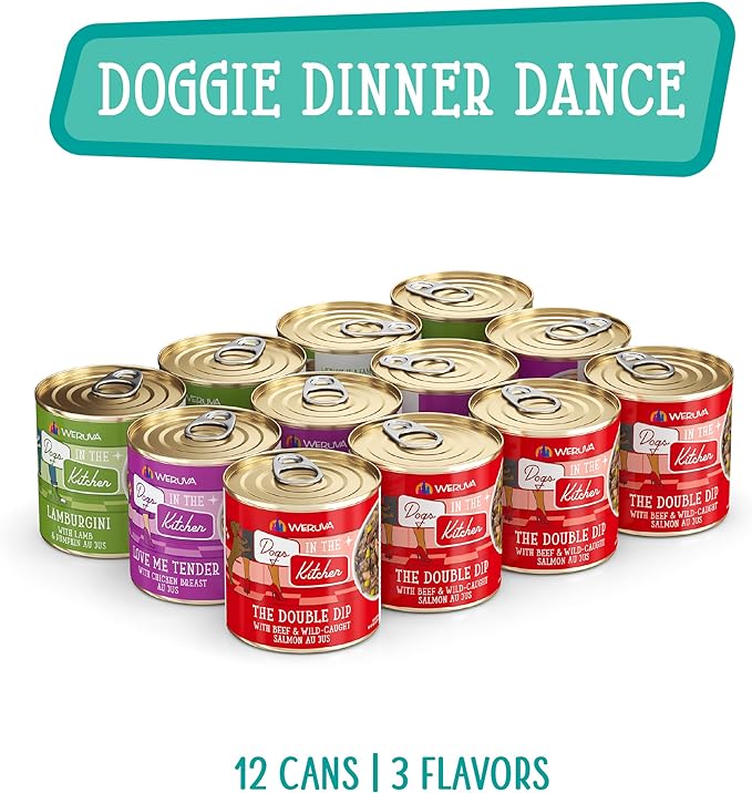 Weruva Dogs in The Kitchen, Doggie Dinner Dance Variety Pack, Wet Dog Food, 10oz Cans (Pack of 12)