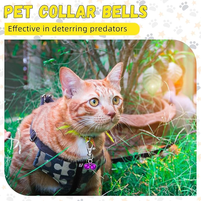 28 Sets Pet Bells for Dog Cat Collar, Loud Charm Pet Pendant Accessories Pet Tracker with Stainless Steel Keychain, Save Birds, for Cats, Dogs and Deaf or Elderly Pets