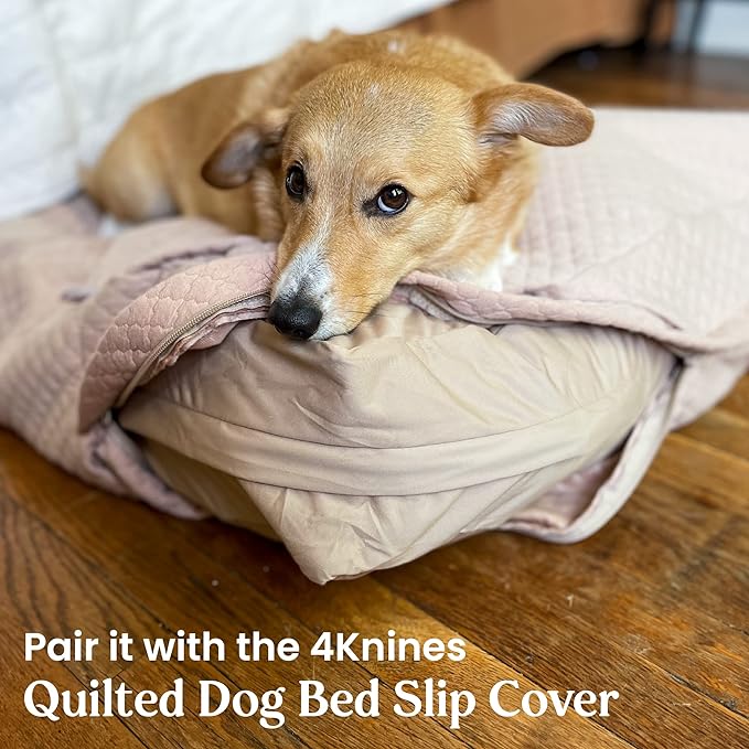 Dog Bed Liner - USA Based - Premium Durable Waterproof Heavy Duty Machine Washable Material with Zipper Opening - Round - Tan