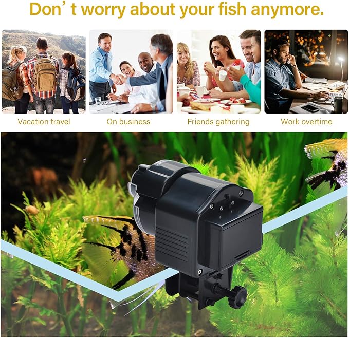 Lychee Aquarium Fish Feeder Vacation Aquarium Automatic Fish Food Dispenser Tank Feeder Timer Auto Feeders for Holiday Vacation Fish Dispenser (AF-2003)