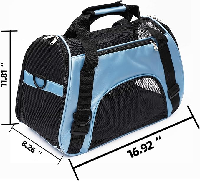 Pet Carrier Soft-Sided Carriers for Cat Carriers Dog Carrier for Small Medium Cats Dogs Puppies Pet Carrier Airline Approved up to 15 Lbs Cat Dog Pet Travel Carrier (Small, Blue) 1